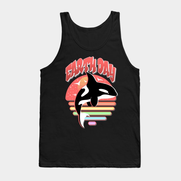 Earth Day Orca Tank Top by PalmGallery